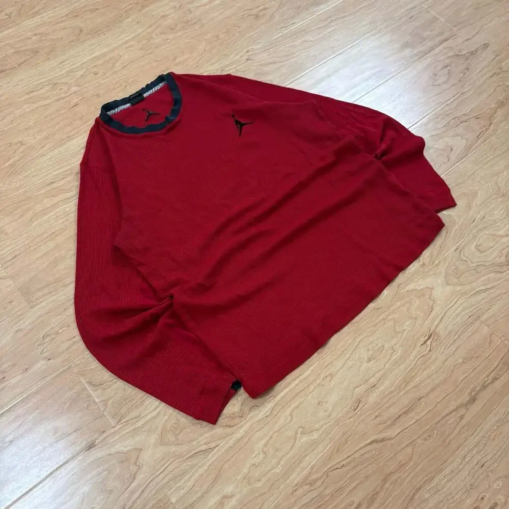 Jordan Jumpman Mens XL Red Black Long Sleeve Waffle Thermal Shirt